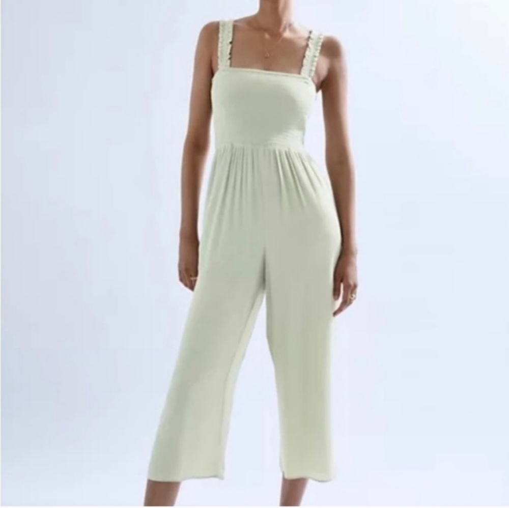 Aritzia Wilfred Chianti Smocked Crepe Jumpsuit Size XS - Picture 2 of 10